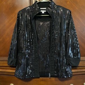 Two-piece sparkling tank top and jacket
